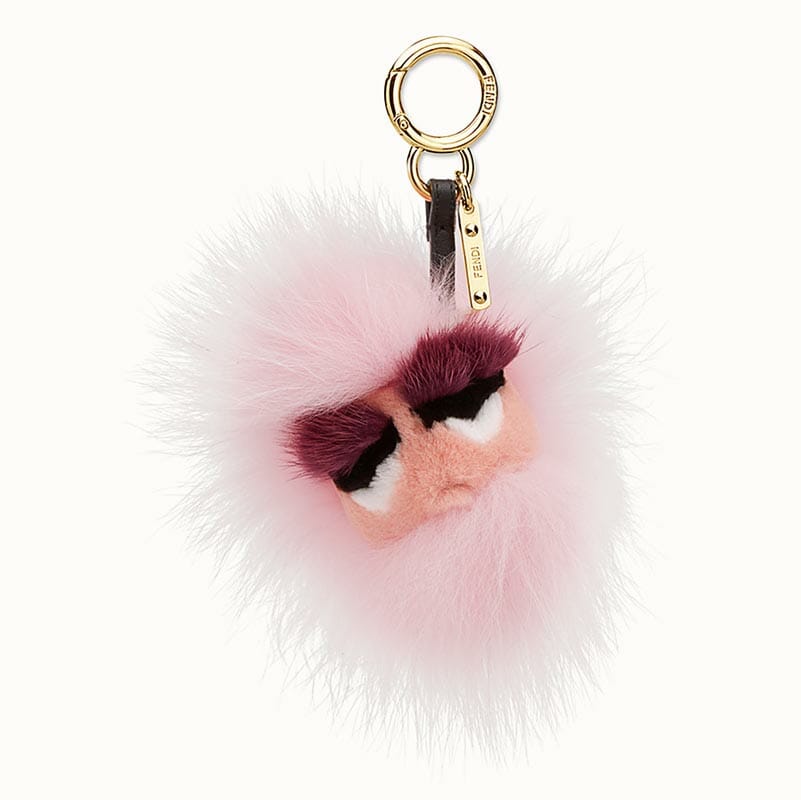 Fendi Pink Bag Bug Charm - Fox Fur - Handbagholic