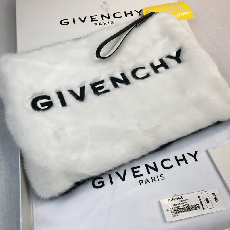 givenchy fur clutch