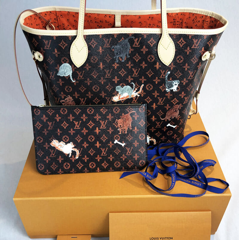 LOUIS VUITTON Catogram Neverfull MM Canvas Tote Shoulder Bag