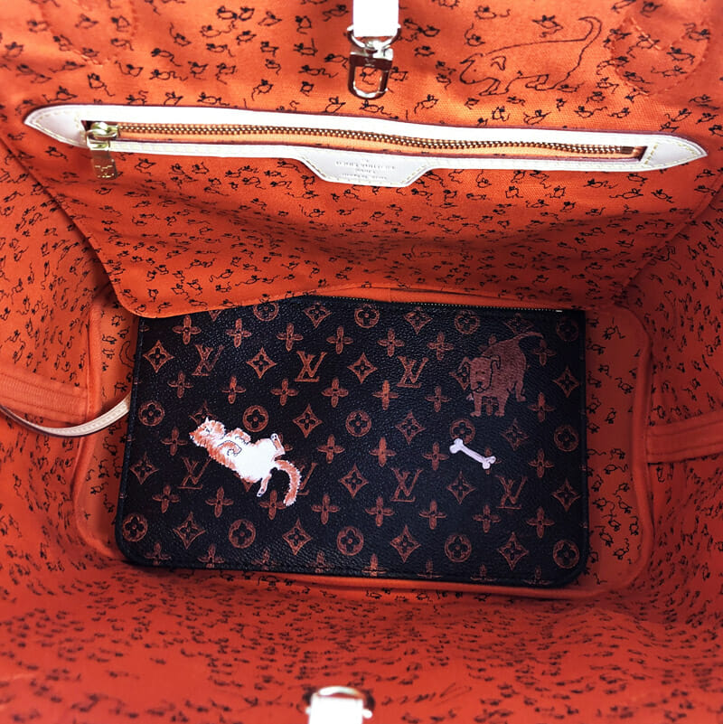 louis vuitton catogram grace coddington neverfull mm tote designer dog tote
