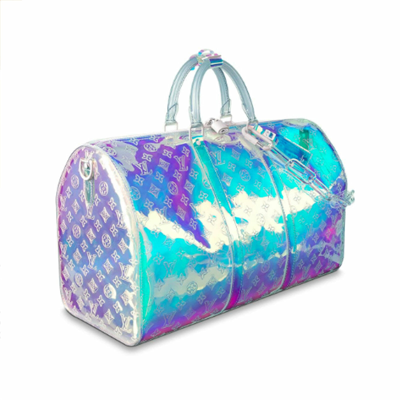 Louis Vuitton Virgil Abloh Iridescent Prism Monogram PVC Keepall