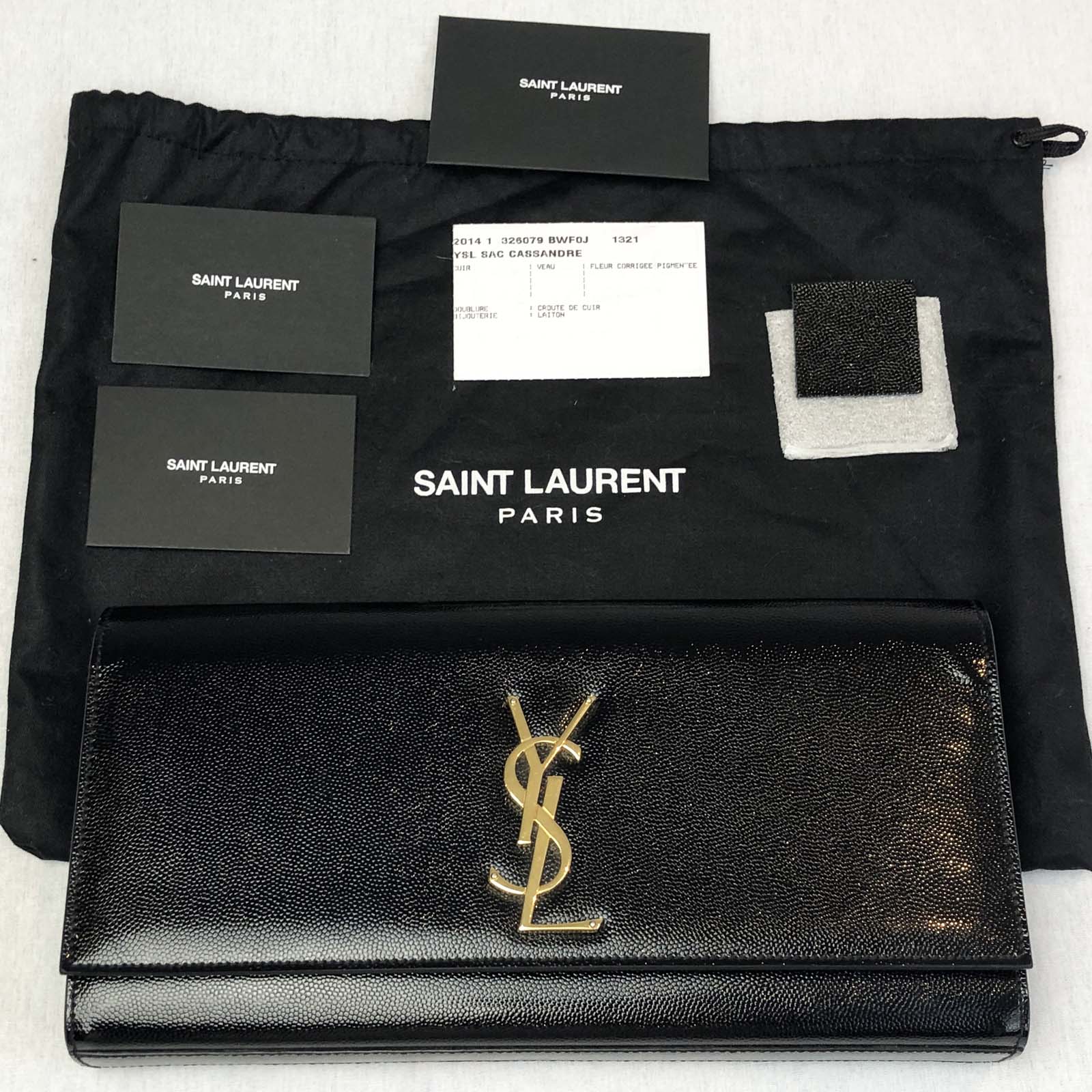 Saint Laurent YSL Black Cassandre Kate Clutch Bag – Handbagholic