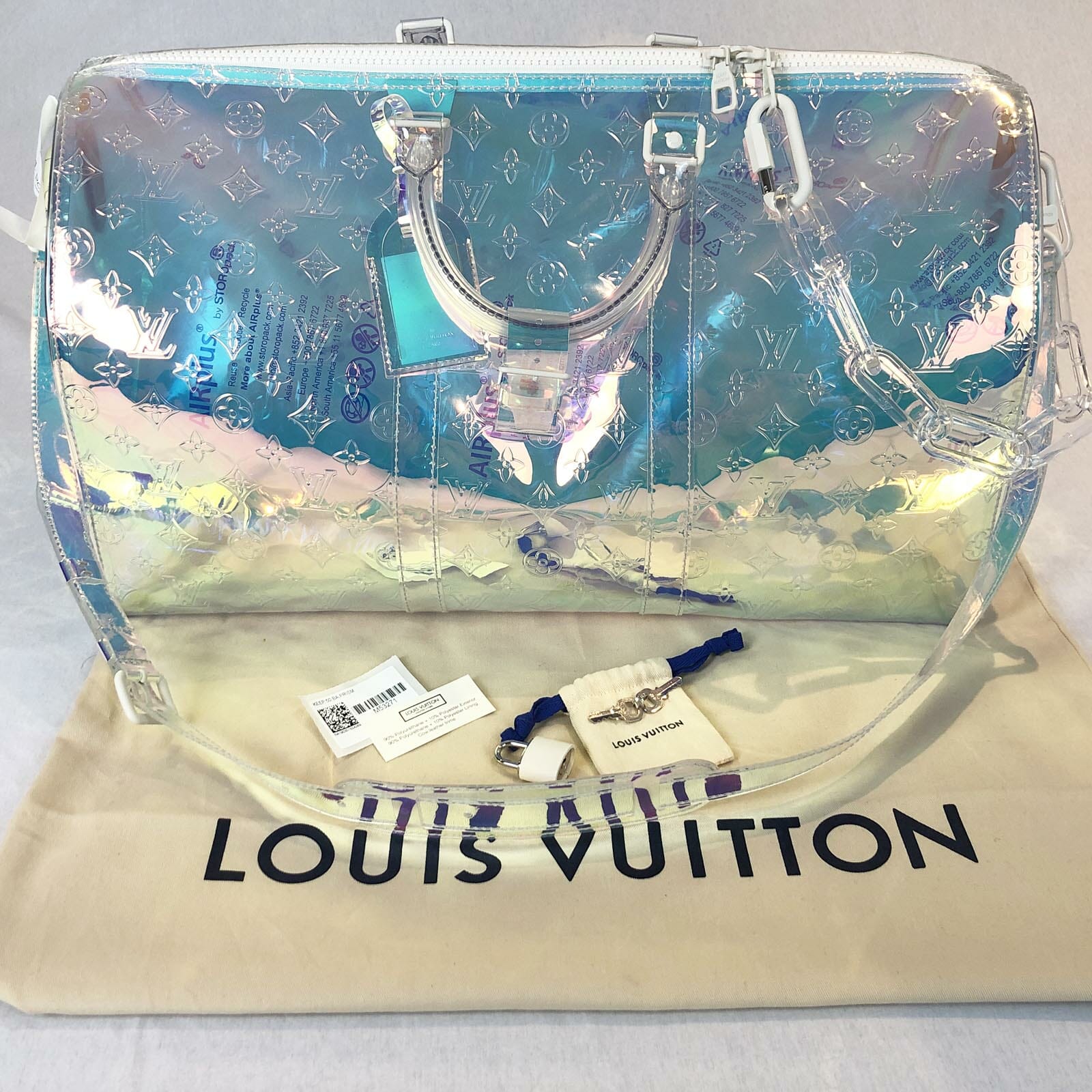 Louis Vuitton Prism Keepall Bandouliere 50 Bag by Virgil Abloh - Iridescent  UNICORN bag Review 