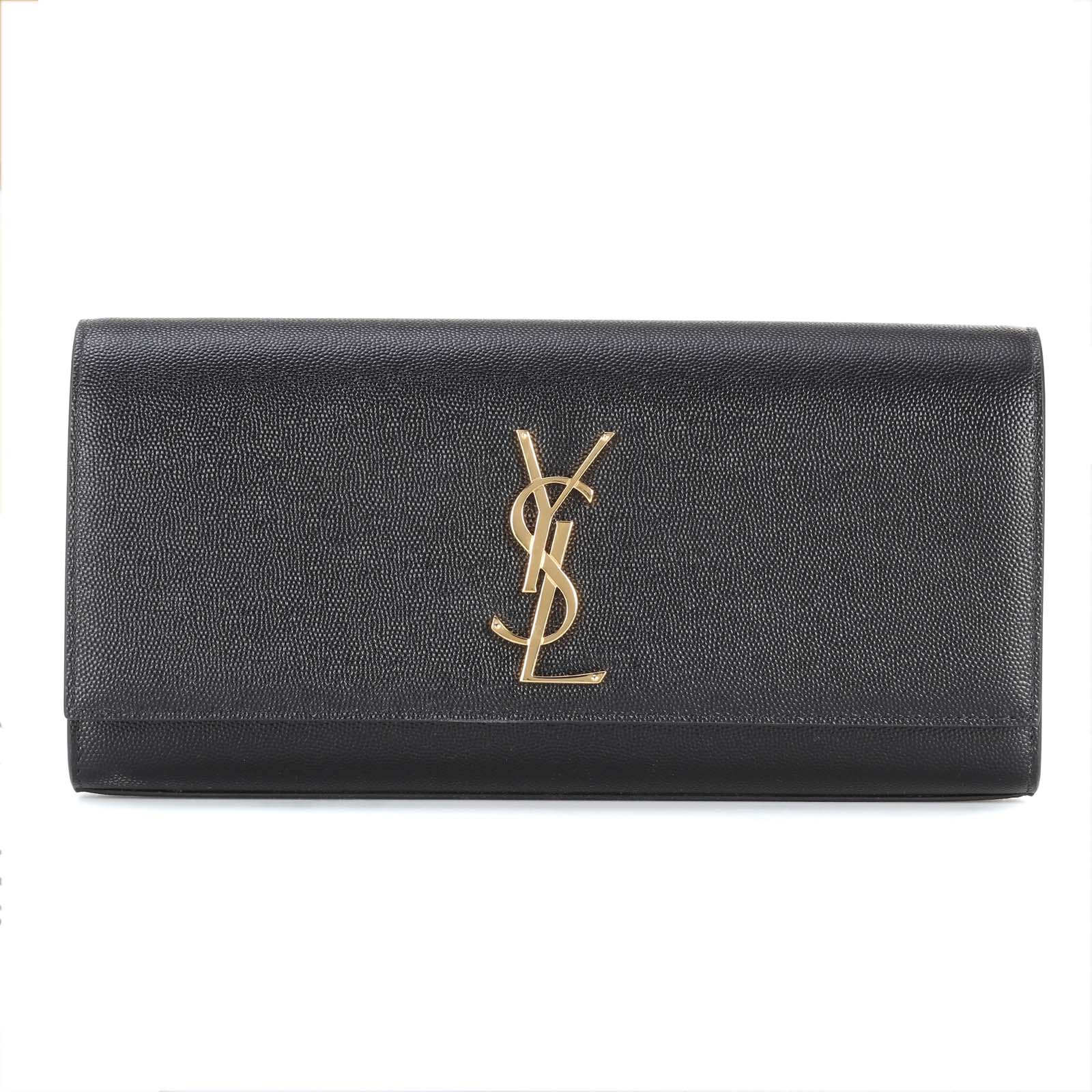 ysl black on black clutch