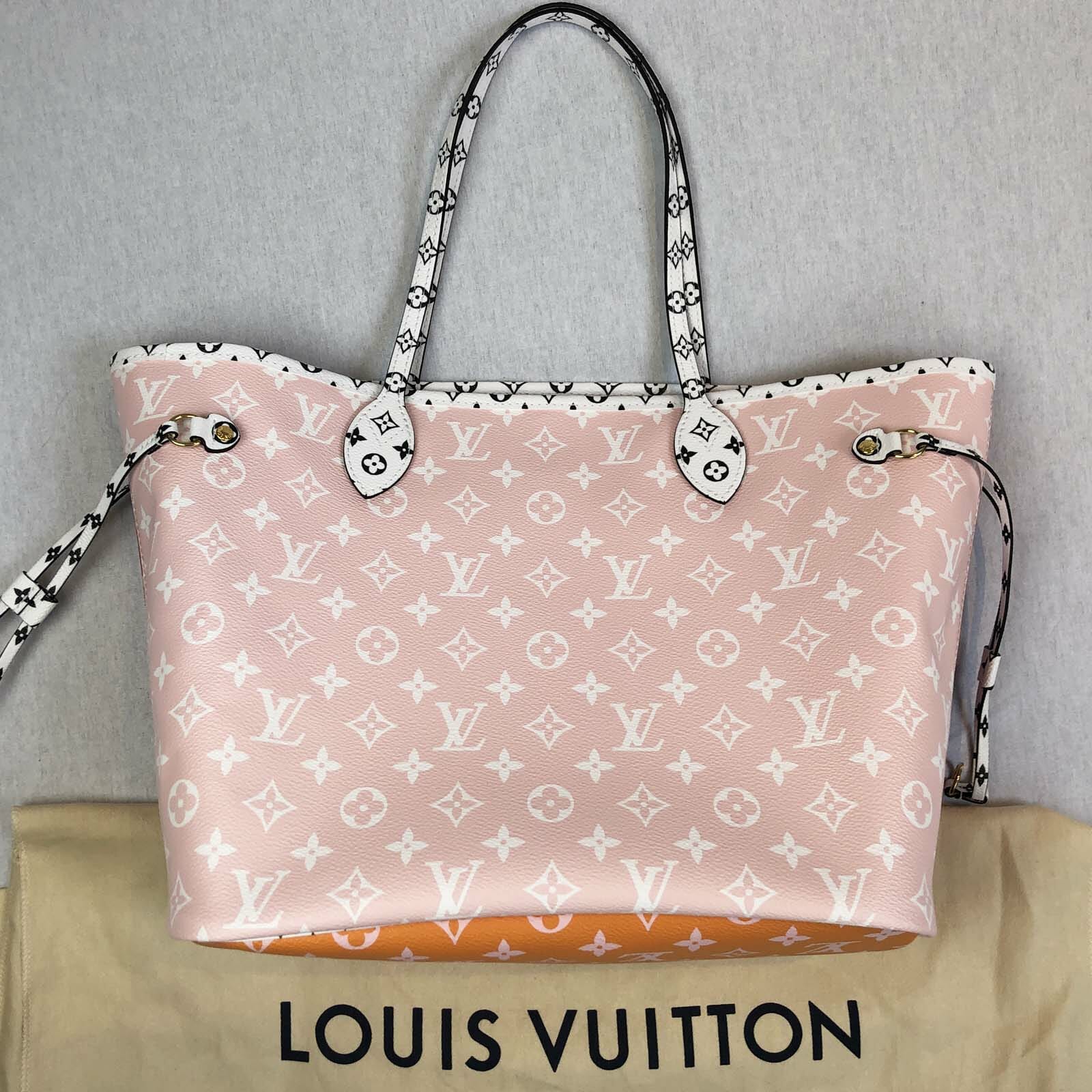 Louis Vuitton Giant Monogram - Red / Pink Neverfull MM Tote Bag - Handbagholic