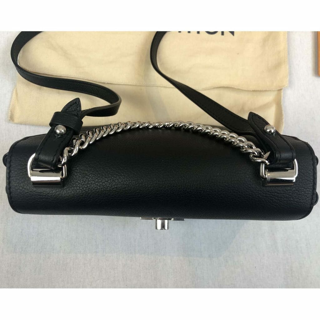 Louis Vuitton Lock Me BB Bag - Black Leather with Silver Hardware ...