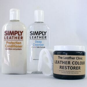 Leather Renovation Repair Kit inc. Colour Restorer, Cleaner & Conditioner for designer handbags