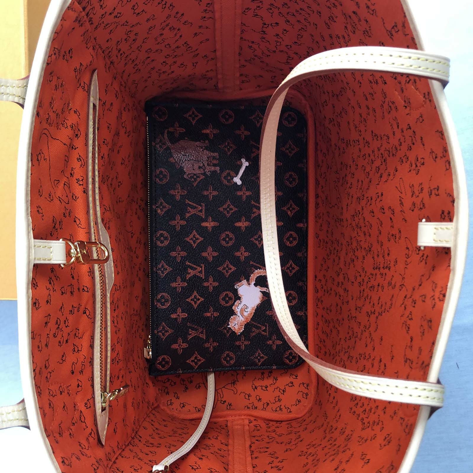 Louis Vuitton Catogram Grace Coddington Neverfull MM Tote Bag with Pouch - Handbagholic