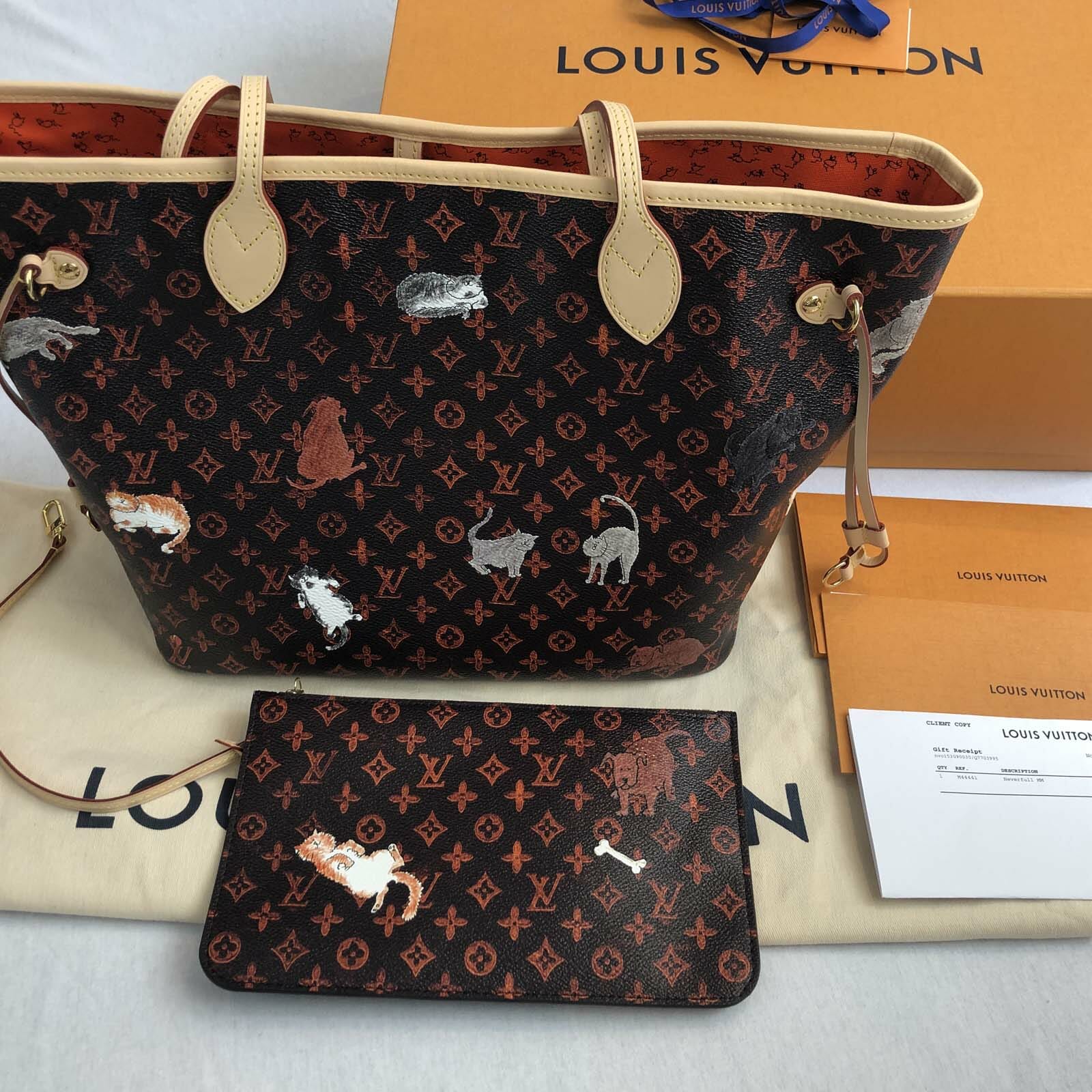 Louis Vuitton Catogram Grace Coddington Neverfull MM Tote Bag with Pouch - Handbagholic