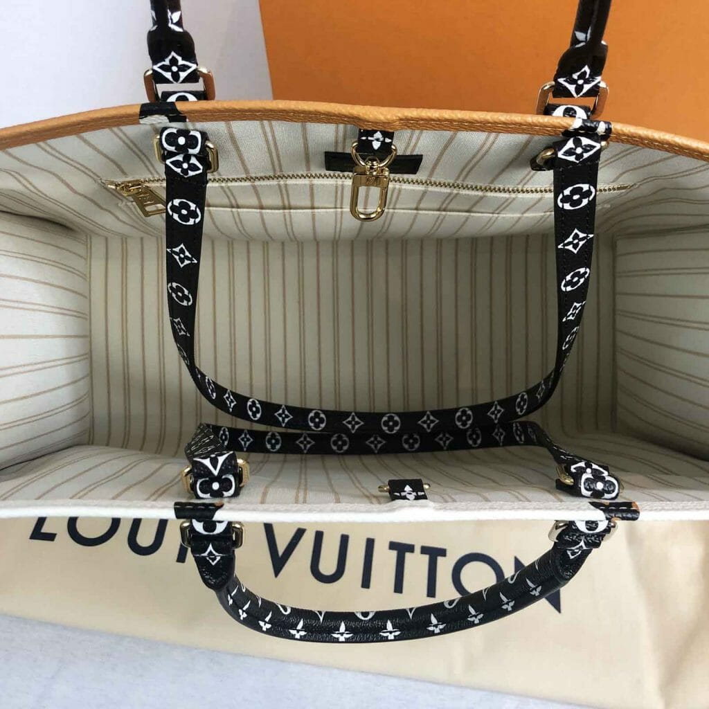 Louis Vuitton Jungle Print On The Go OnTheGo Bag White and Orange