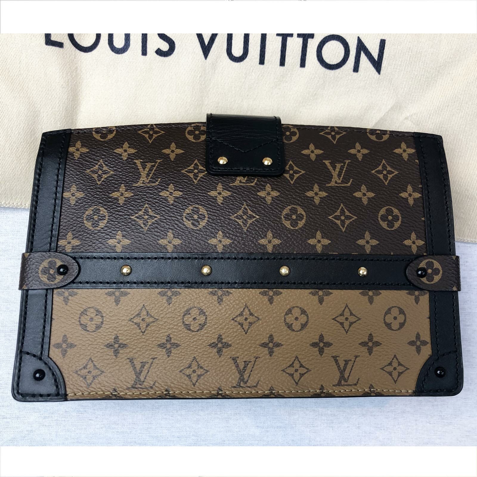 Louis Vuitton Trunk Clutch Bag Cloth with Shoulder Strap Handbagholic
