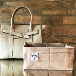 Mulberry Mini Zipped Bayswater beige handbag Liner for Designer Handbags Handbagholic