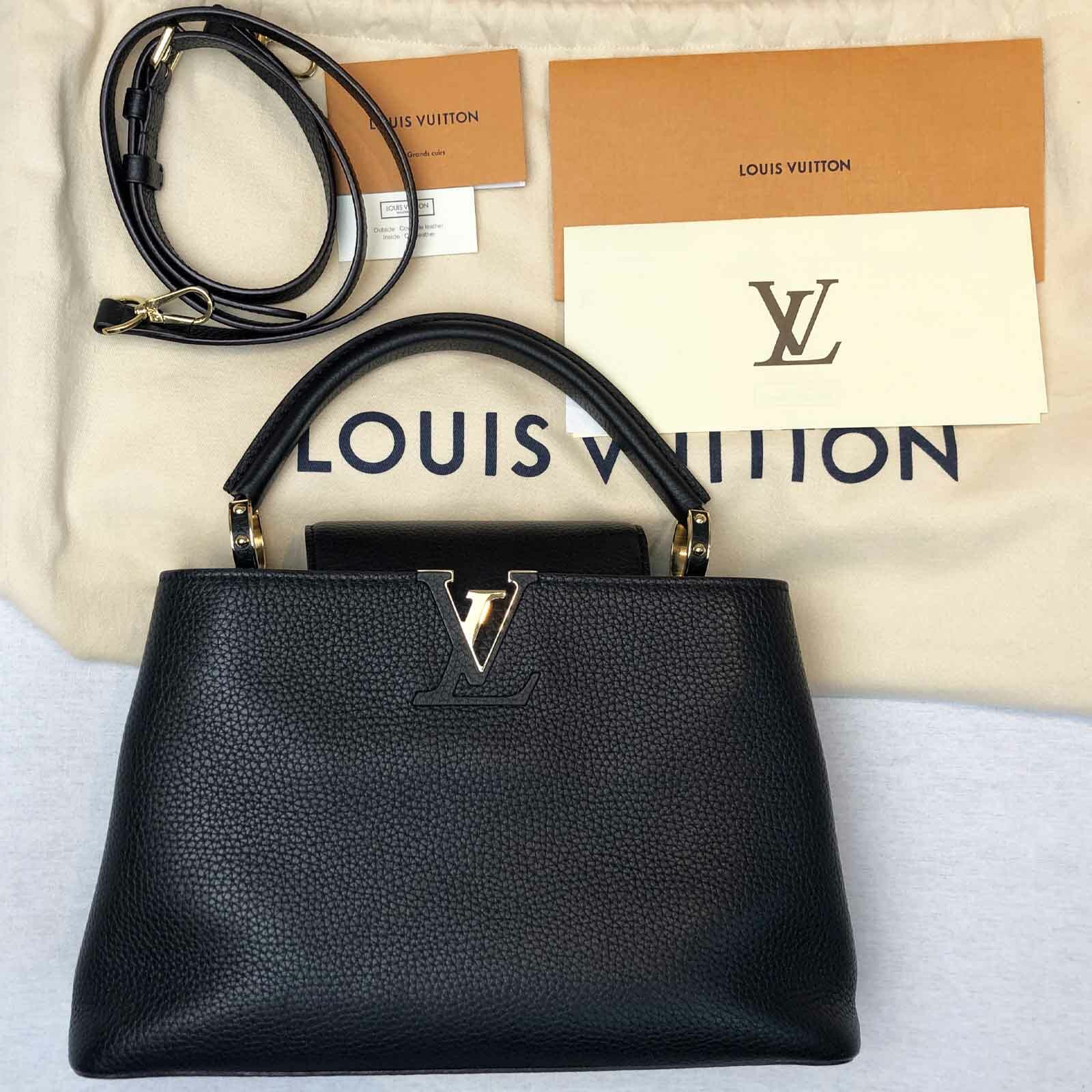 Louis Vuitton Capucines PM - Black and Gold - Handbagholic