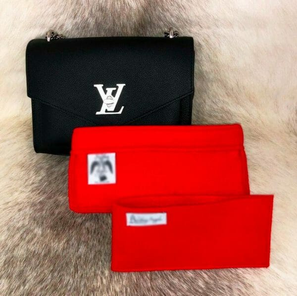 Louis Vuitton lock me BB handbag liner insert organiser red