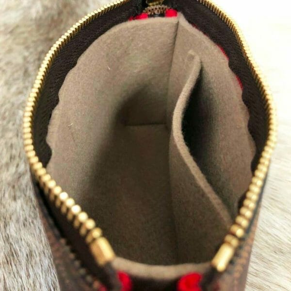 Louis Vuitton mini pochette accessories liner insert with pocket