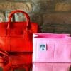 Classic Mulberry small bayswater handbag liner insert organiser made from felt handbagholic pink