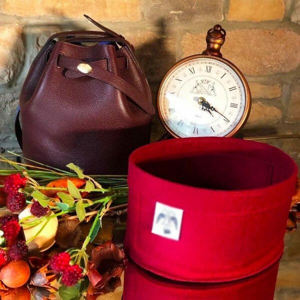 Mulberry Abbey Bucket Bag Handbag Liner Insert Organiser dark red