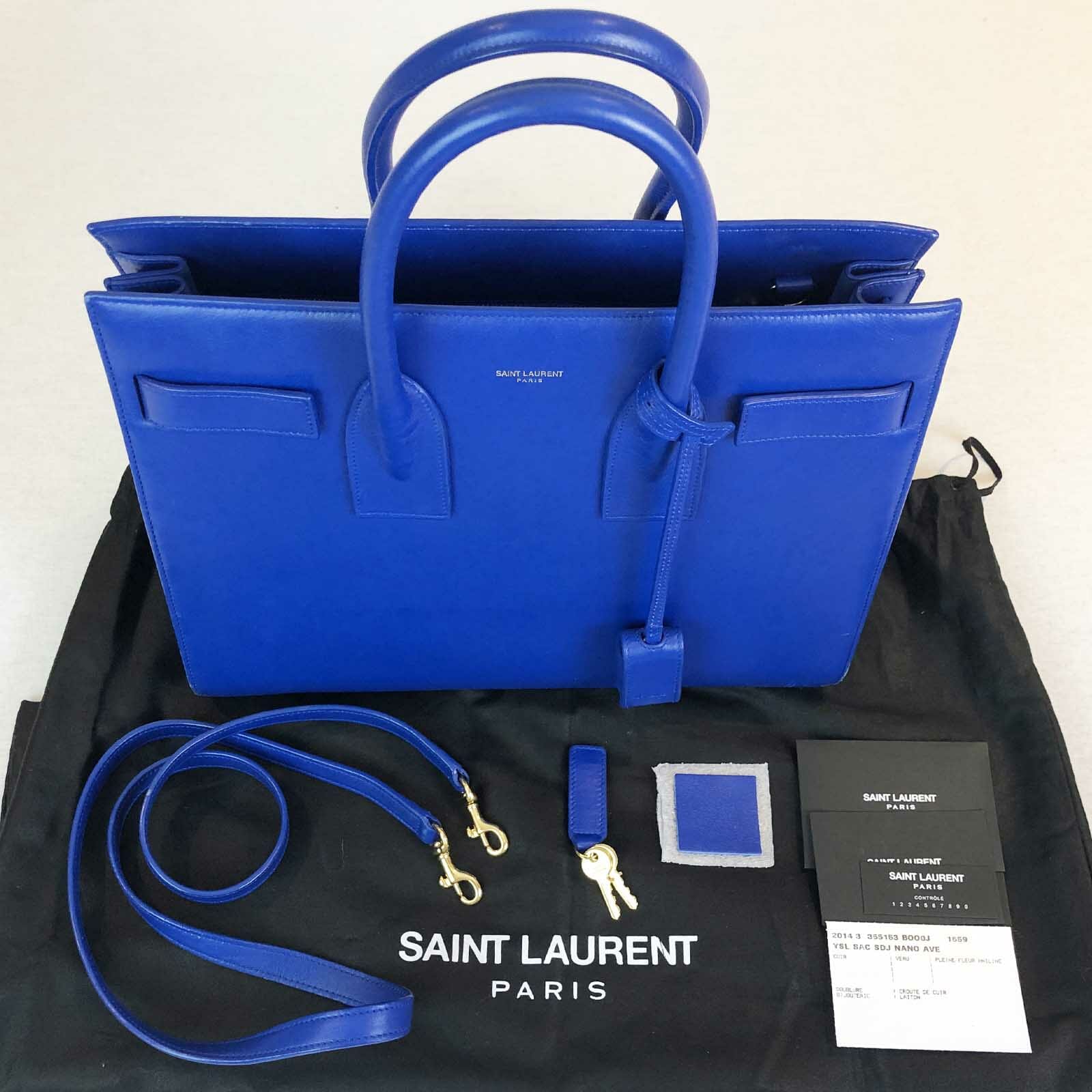 Small Saint Laurent Sac De Jour Royal Blue Cobalt - Handbagholic
