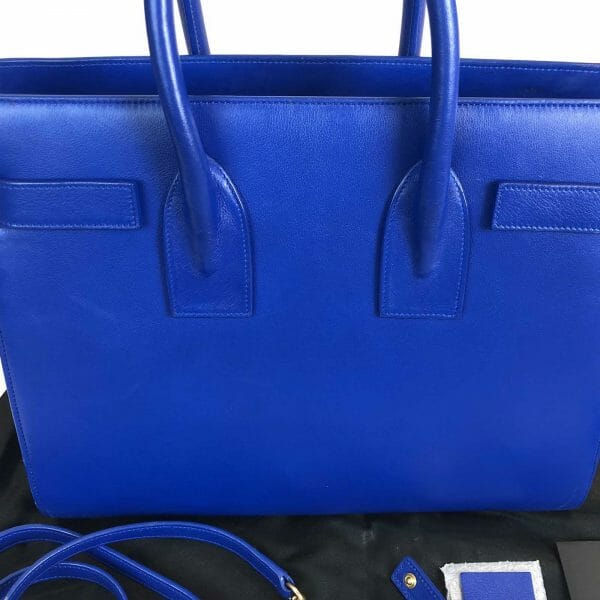 Saint Laurent YSL Sac De Jour Cobalt Bright Blue Small Leather Bag handbagholic authentic designer bag back