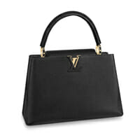 louis vuitton capucines MM large handbag icon handbagholic 200x200px black leather gold hardware