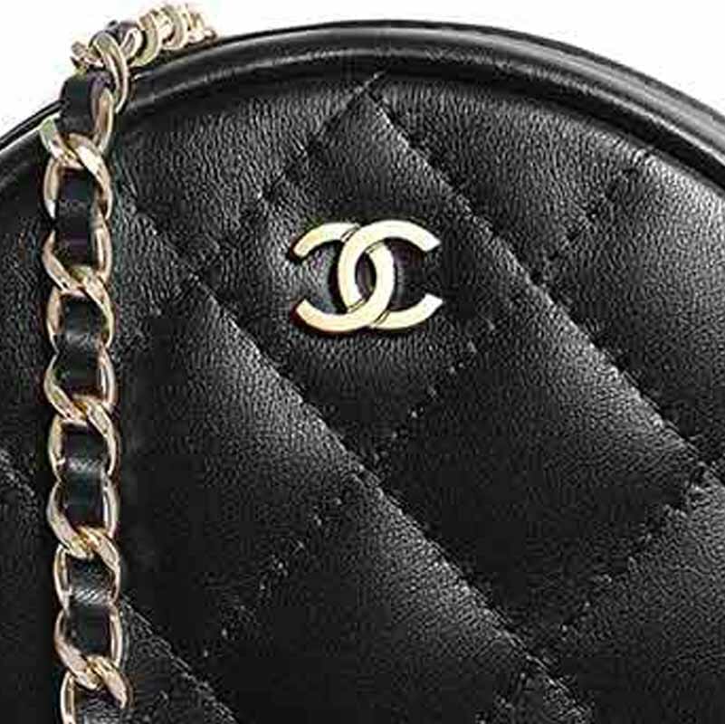 Chanel Classic Round Clutch Bag Clear CC Hardware Protectors