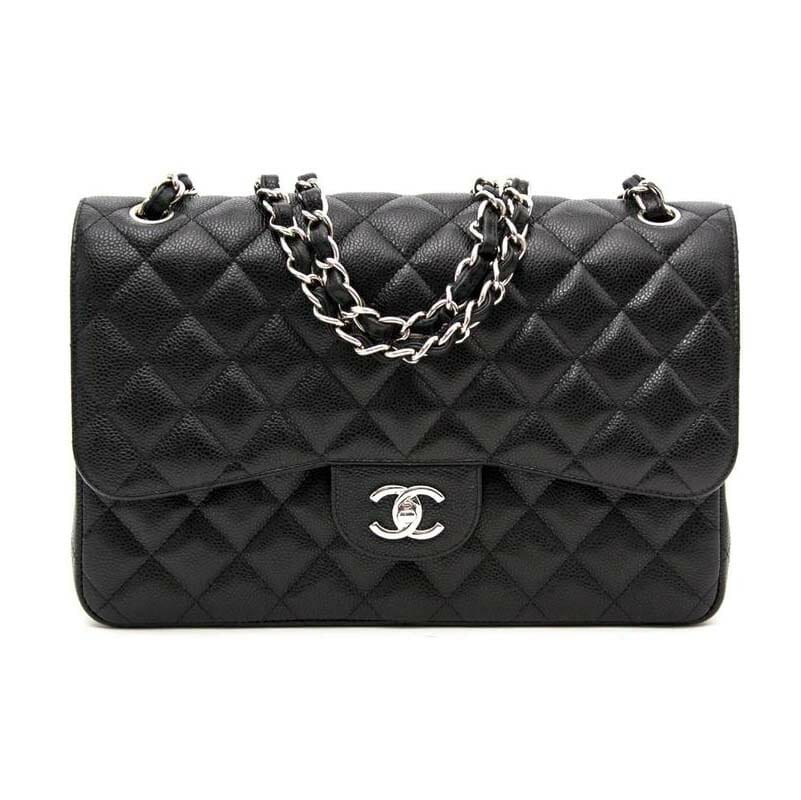 Chanel Jumbo Classic Double Flap Bag Clear Hardware CC Protectors ...