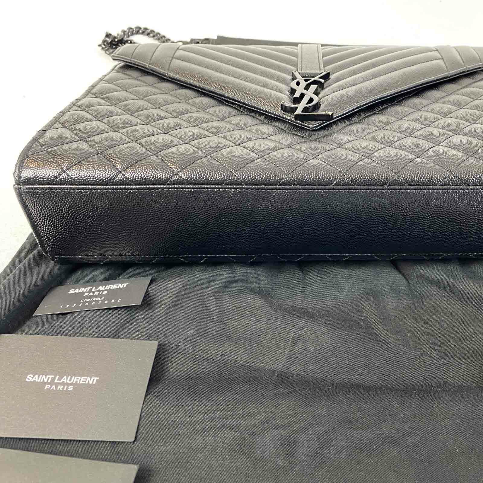 YSL Saint Laurent Large Envelope Bag with Black Hardware Handbagholic