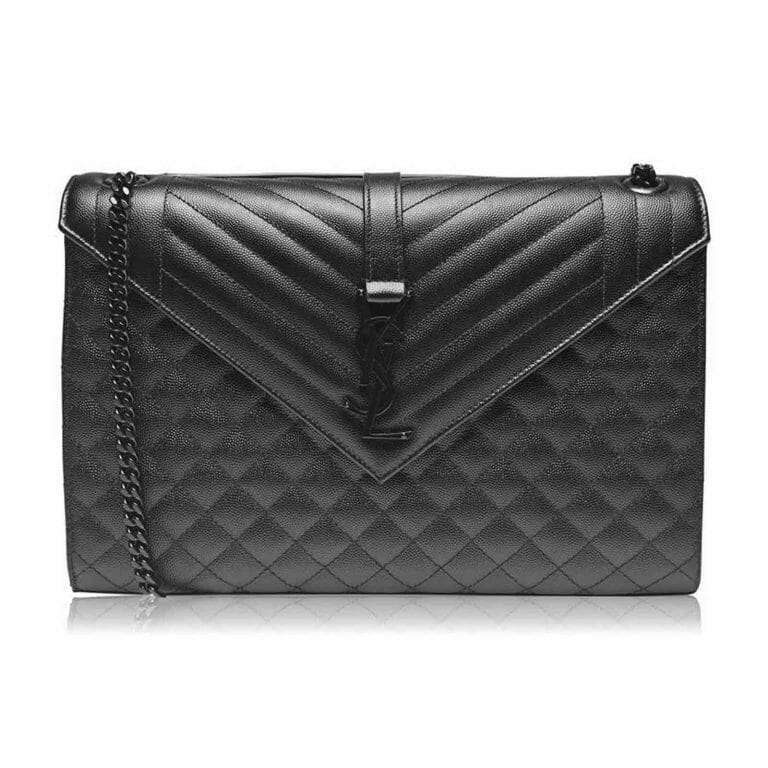 YSL Saint Laurent Large Envelope Bag with Black Hardware - Handbagholic