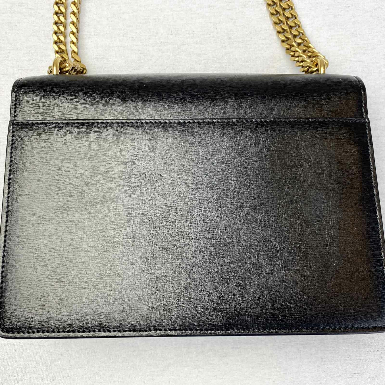 YSL Saint Laurent Sunset Medium Bag Black and Gold Handbagholic