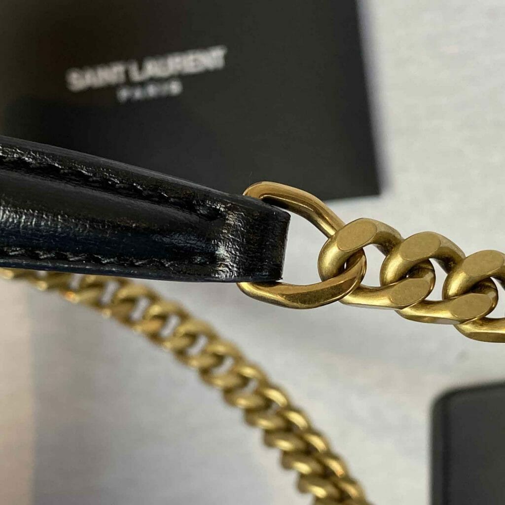 YSL Saint Laurent Sunset Medium Bag Black and Gold Handbagholic