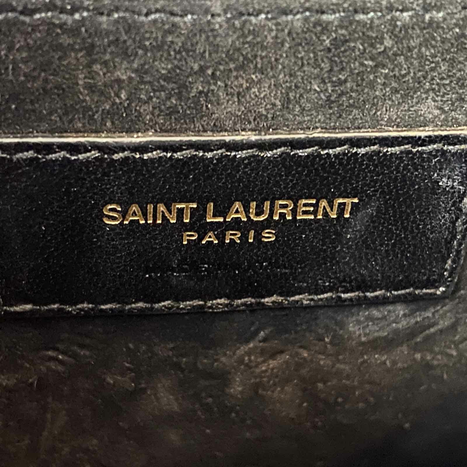 YSL Saint Laurent Sunset Medium Bag Black and Gold Handbagholic