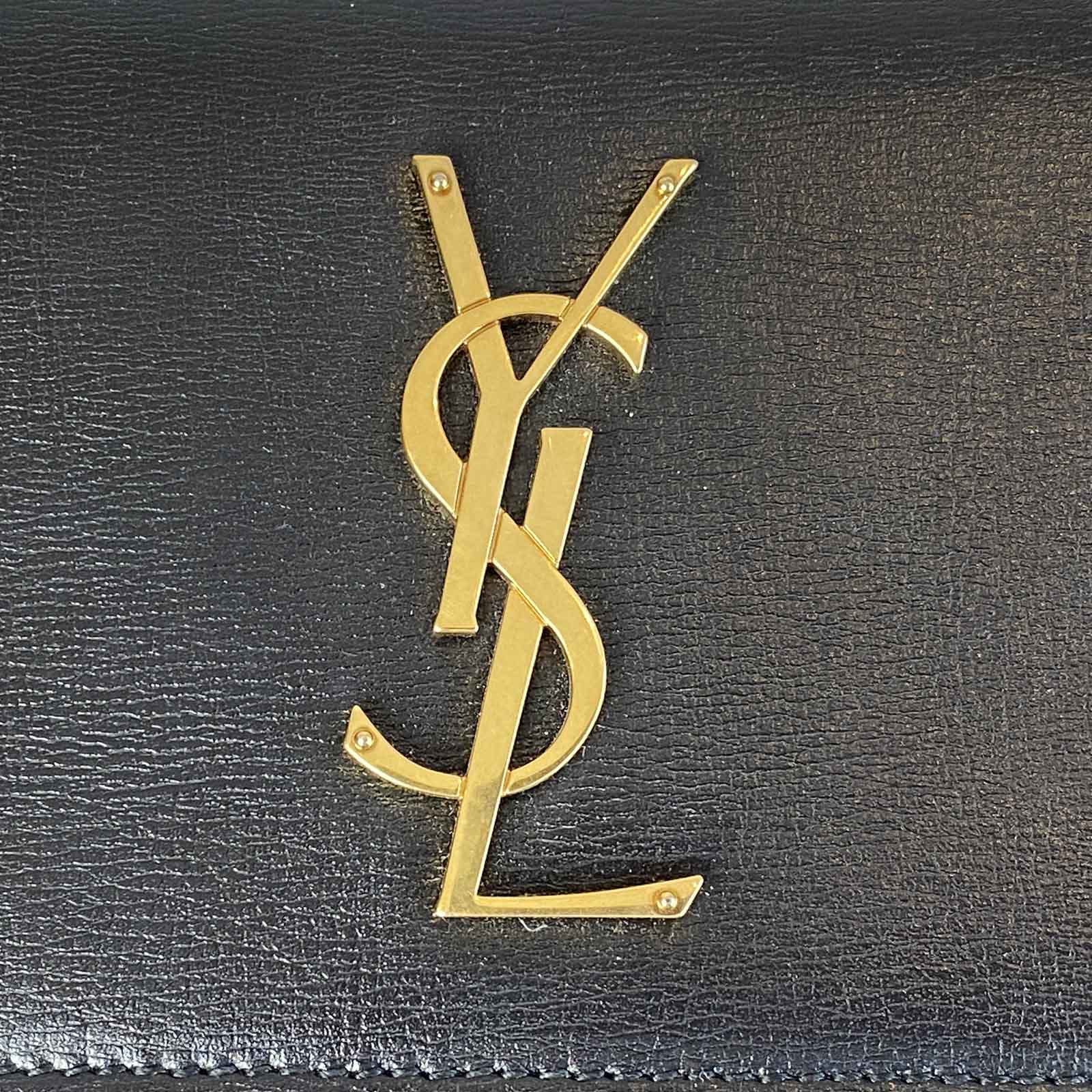 YSL Saint Laurent Sunset Medium Bag Black and Gold Handbagholic