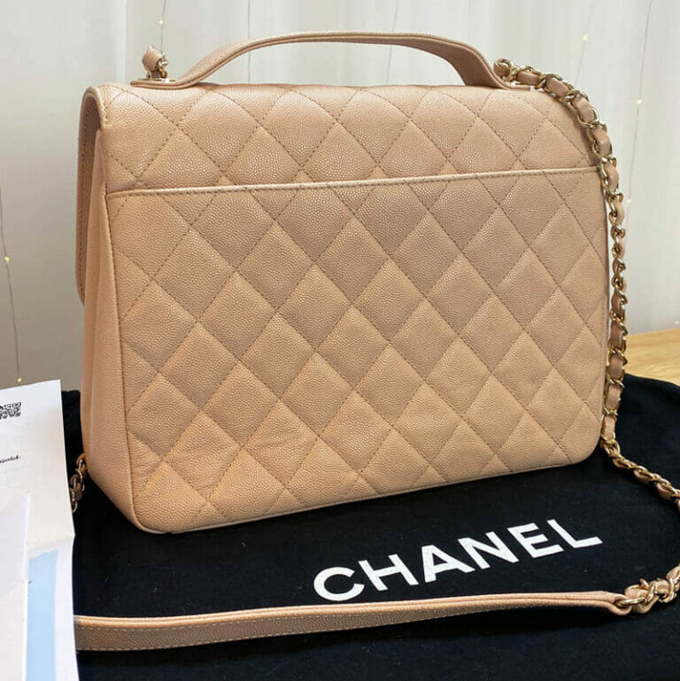 Large Chanel Business Affinity Pink with Gold Hardware Handbagholic