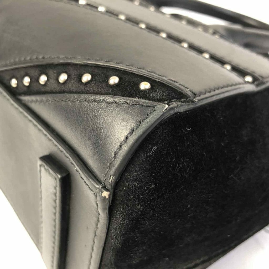 Givenchy Antigona Mini Studded Black Suede and Leather Silver Hardware ...