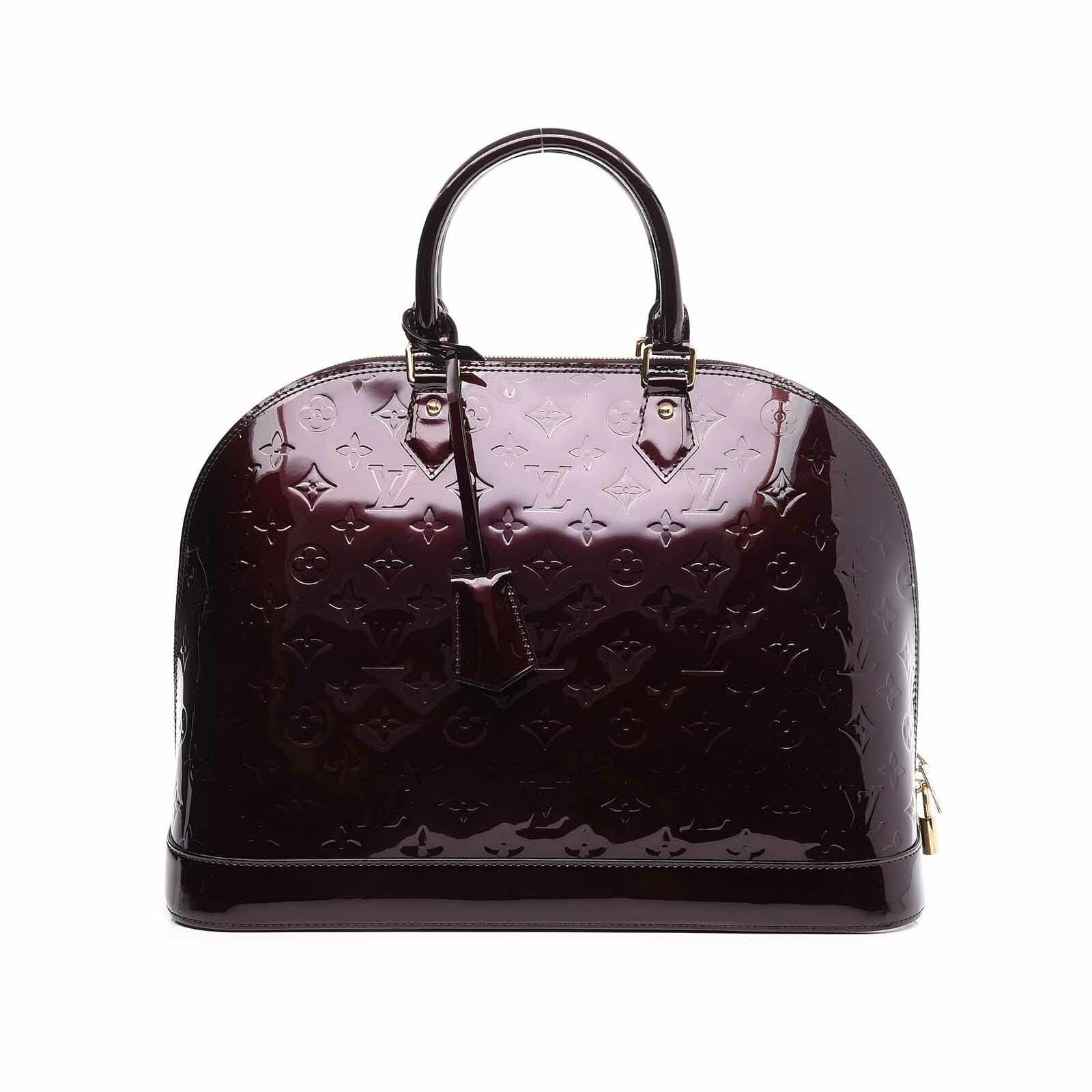 Louis Vuitton Alma MM Amarante black / Purple Vernis Leather - Handbagholic