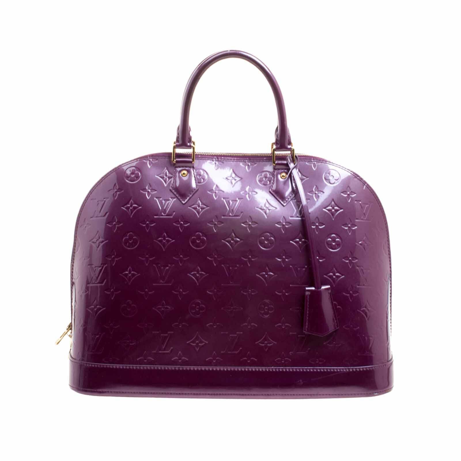 Louis Vuitton Alma MM Violette Purple Vernis Monogram Leather - Handbagholic