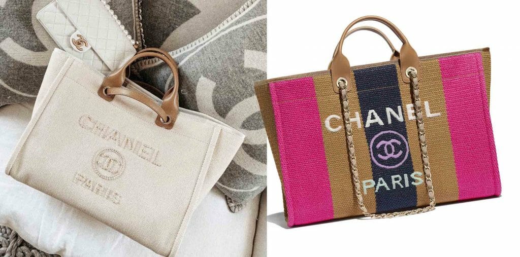 chanel deauville tote canvas bag