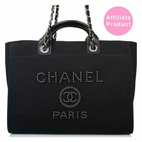 Chanel Pearl Deauville Black Medium Tote Bag