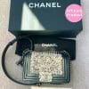 Chanel Small Boy Bag Swarovski Crystals Black and Silver