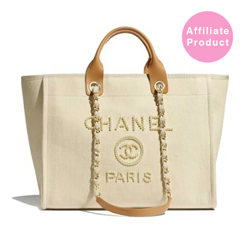 Chanel Deauville Tote Bag with Pearls - Beige - Handbagholic