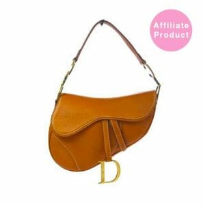 Christian Dior Tan Leather Saddle bag with gold hardware used