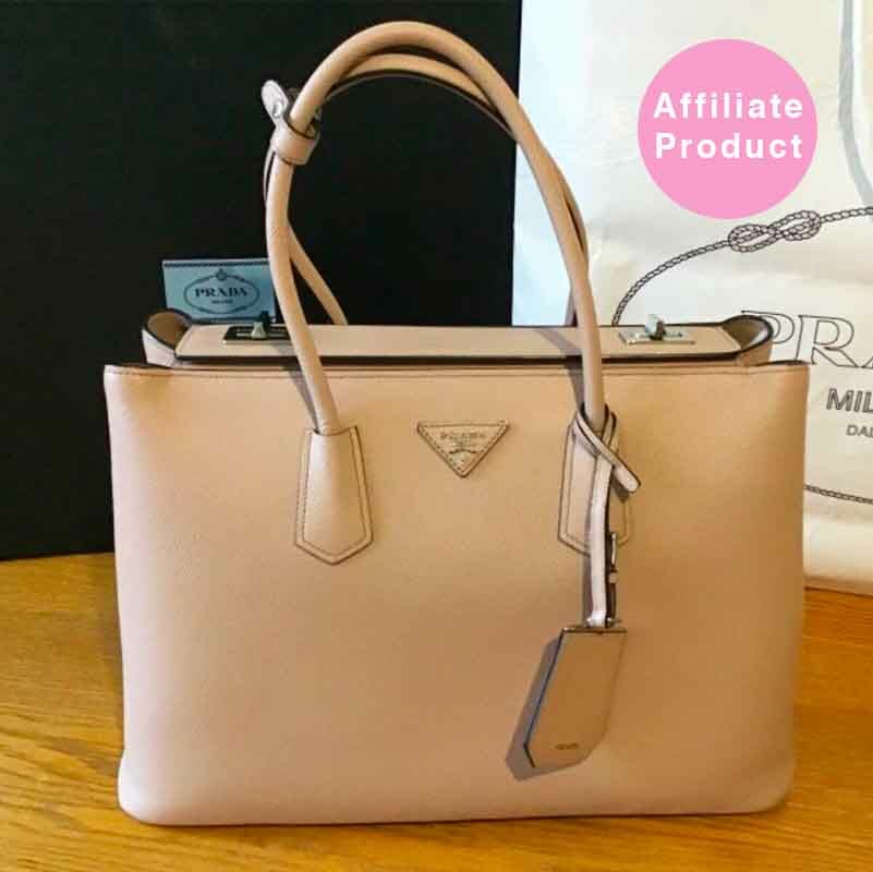 Prada Double Bag in Pink / Nude Saffiano Leather - Handbagholic