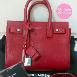 Saint Laurent Nano Red Dark Burgundy sac De Jour Bag