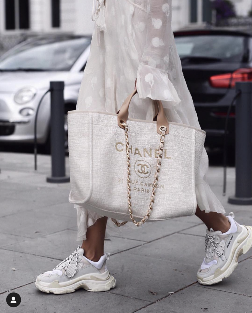 chanel deauville cloth tote bag