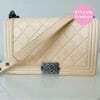 Chanel Old Medium boy bag ivory leather