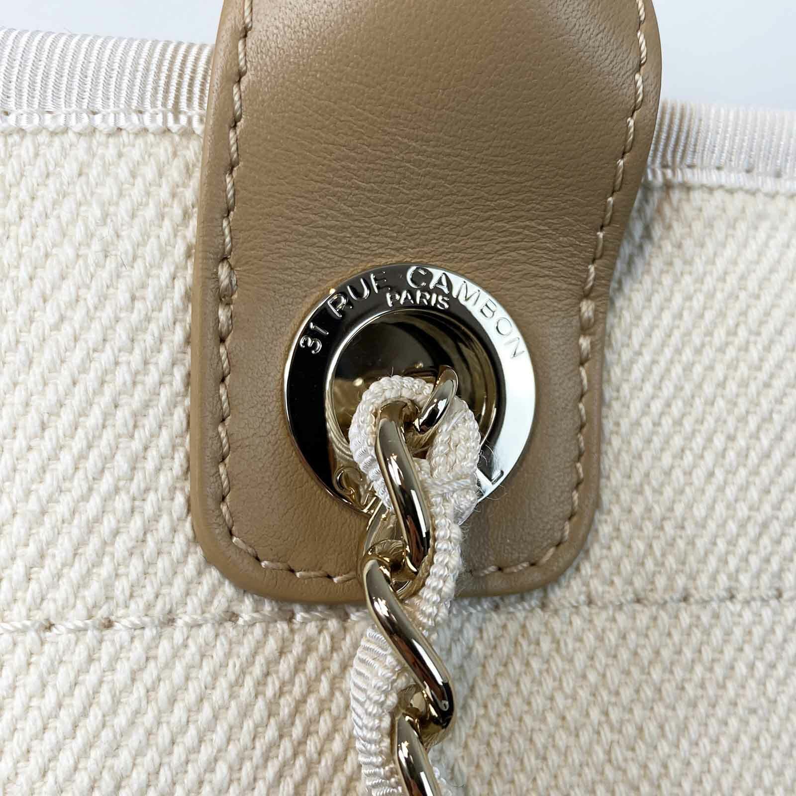 chanel deauville canvas bag tote