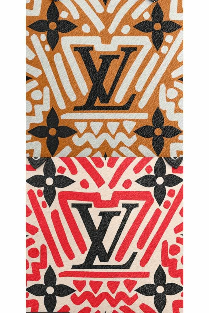 Louis Vuitton Crafty collection cream and caramel and red and cream canvas