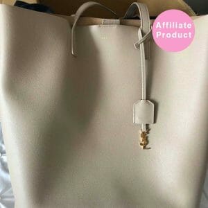 Nude Saint Laurent tote bag with gold hardware