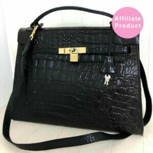 Mulberry black croc print kelly bag