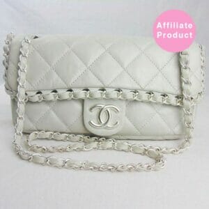 White chanel chain me classic flap bag